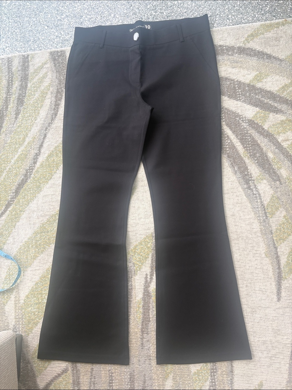 Betabrand Black Flare Wide-Leg Jeans 10 Stretch